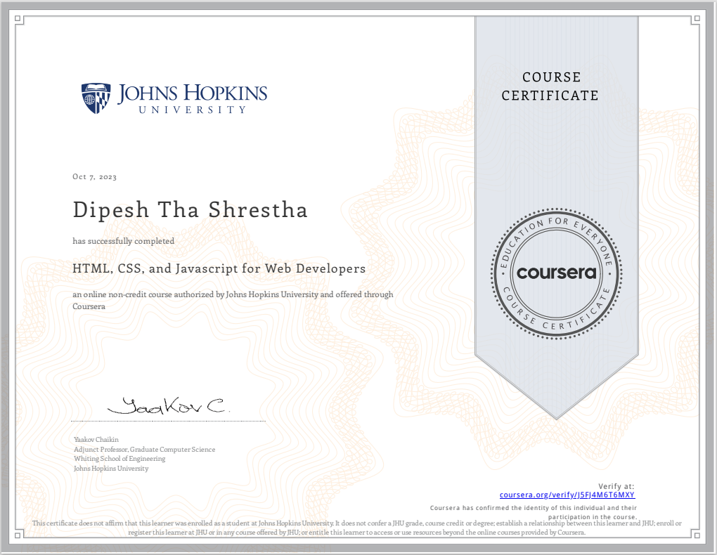 Html css js dor web developer